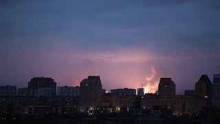 Explosions and smoke over Kyiv as Russia launches massive air attack on Ukraine [upl. by Llenrup761]