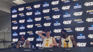 VCU guards Phillip Russell Max Shulga Joe Bamisile on offensive output turnovers key secondhalf [upl. by Asimaj]