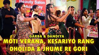 Garba Dance performance  Moti Verana Dholida Kesariyo Rang Jhume Re Gori  Dandiya 2023 [upl. by Katusha]