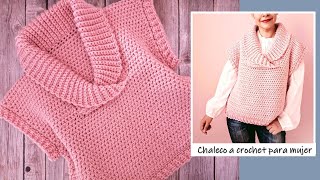 Chaleco FÁCIL a crochet para mujer ¡Paso a paso [upl. by Ateiram]