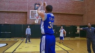 Shooting Contest Curry vs Coach Jackson [upl. by Haliak198]