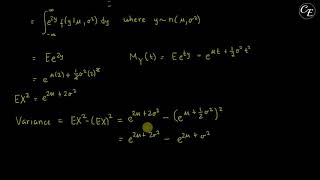 LogNormal Distribution  Derivation of Mean Variance amp Moments in English [upl. by Letsyrhc81]