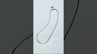 Bottle Gourd Drawing Easy for Kids  How to Draw a Bottle Gourd  shorts drawing bottlegourd art [upl. by Ortensia353]