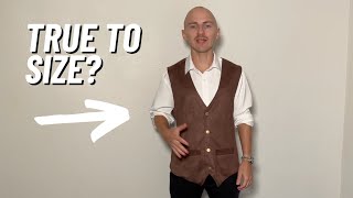 Full Review of Coofandy Brown Western Suede Vest [upl. by Nosinned22]