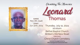 Cherishing The Memories  Leonard Thomas [upl. by Anairdna]