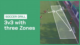 Soccer Coaching Drill 3v3 on mini goals [upl. by Notterb261]