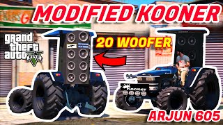 Modified KOONER Arjun tractor in GTA 5 l 20 WOOFER l Jatt Life l GTA 5 Punjabi mission [upl. by Anoyk]