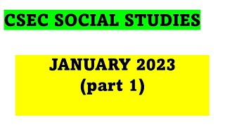 CXC SOCIAL STUDIES JANUARY 2023 [upl. by Sindee454]