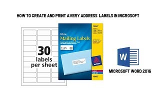 How to create and print Avery address labels in Microsoft Word [upl. by Whitehurst166]