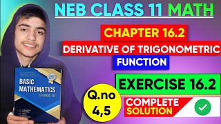 Derivative of Trigonometric Functions Class 11 Exercise 162 Qno4 and 5  Basic mathematics [upl. by Hackney]