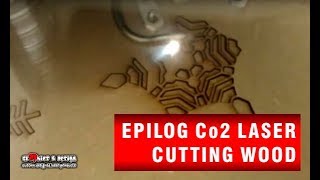 Epilog CO2 Laser cutting 3mm wood [upl. by Warfeld171]