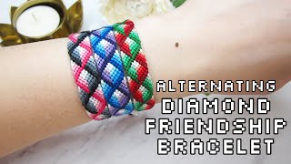 How to make a diamond string bracelet  Normal pattern 43069  VLATKAKNOTS TUTORIALS [upl. by Oaht288]