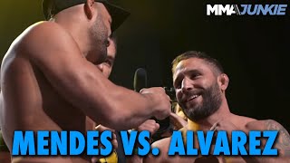 UFC Vets Eddie Alvarez Chad Mendes All Smiles At BKFC 41 Weighin Faceoff [upl. by Shelbi]