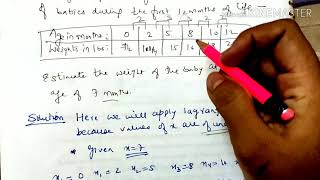 Solved Example lagranges interpolation formulalecture26m3 [upl. by Yeroc]