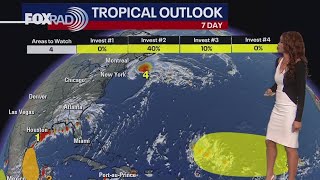 Watching 4 areas of disturbed weather  FOX 26 Tropical Weather Forecast [upl. by Adelpho]