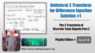 Unilateral ZTransform Difference Equation Solution 1 [upl. by Ailerua]