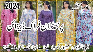 New Casual Wear Lawn Printed Frock Designs For Girls Printed Long Frock Designs 2024 [upl. by Lillywhite239]