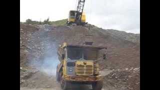 Vintage Excavator Threlkeld Quarry Dragline and Tipper reversing [upl. by Wendt]