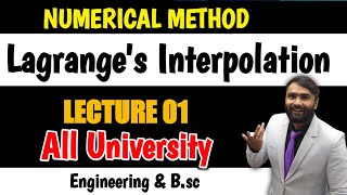 Numerical Method  Lecture 01  Lagrange InterpolationPRADEEP SIR [upl. by Schoof]