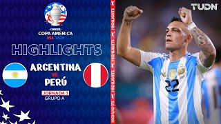 HIGHLIGHTS  Argentina vs Perú  Copa América 2024  J3  TUDN [upl. by Eidas]