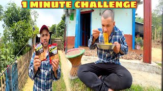 1minute challenge spicy noddies2x spicy noddies khada yasto bhayochallenge videoprajulvlog [upl. by Enyamart]