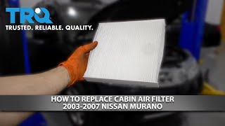 How to Replace Cabin Air Filter 20032007 Nissan Murano [upl. by Giesecke]