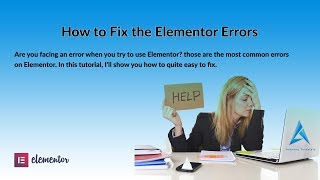 How to Fix the Elementor Error 2020  Anthony Tutorials [upl. by Omocaig96]