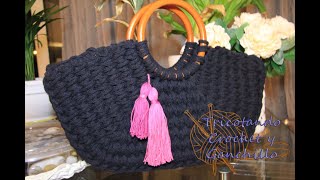 Bolso con asas tipo capazo a crochet [upl. by Emlen]