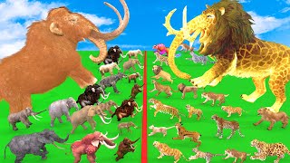 Prehistoric Mammals vs Modern Mammals Size Comparison Mammoth Vs Monster Lion Animal Epic Battle [upl. by Enyleve65]