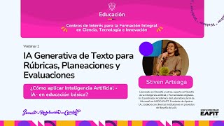 Webinar IA Generativa de Texto para Rúbricas Planeaciones y Evaluaciones [upl. by Nayarb]