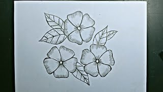 Simple Flower Drawing Easy Step By Step flowers [upl. by Anij]