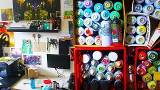 Graffiti Supplies and Studio Tour 2016  SIVE [upl. by Ruomyes]