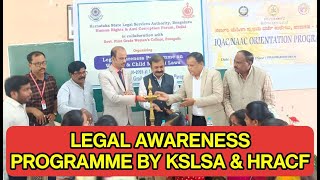 Legal Awareness Programme on Women amp Child Related Laws KSLSAHRACFDLSA Anti Corruption Tv India [upl. by Henebry]