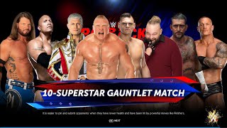 10 Superstars Gauntlet Match  WWE 2k24 [upl. by Enalahs]