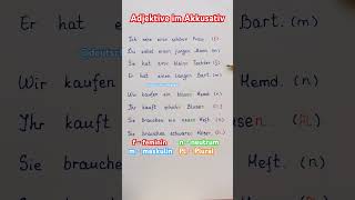 Deklination der Adjektive Akkusativ deutsch deutschlernen adjective german learngerman shorts [upl. by Moor949]