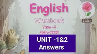 3rd std term1 English workbook Unit1 amp 2 key answers202425 [upl. by Adok]