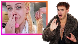 Hairdresser Reacts To Hair Bleaching Disasters [upl. by Ynnavoeg]