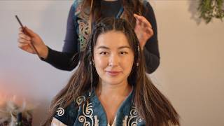 ASMR Careful amp Perfectionistic Hair Stying amp Adjustments for Ediya Kazakh Style Real Person [upl. by Madai]