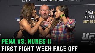 Julianna Peña vs Amanda Nunes 2 First Fight Week Face Off [upl. by Lawlor]