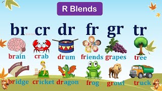 R Blends  BR CR DR FR GR TR Consonant Blends Letter R  Beginning blends phonics Kids Entry [upl. by Selin]