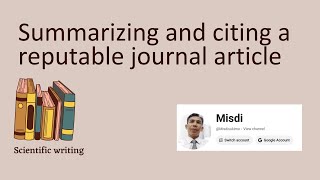 How to summarize and cite a refence from reputable journal article [upl. by Bengt]