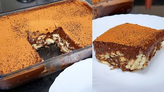 10 minutes No bake chocolate biscuit cake pudding dessert recipe  no chocolate no cream no eggs [upl. by Lachman]