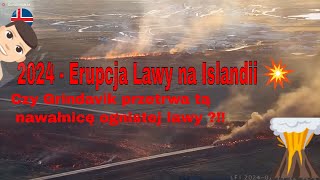 Grindavik  wulkan a właściwie rzeki ognia sieją spustoszenie  erupcjawulkaniczna 2024 iceland [upl. by Alphonse33]