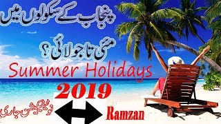 Notification Punjab School Summer Holidays 2019  May School Holidays 2019 [upl. by Barret]