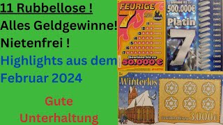 Rubbellos Gewinne Highlights Februar 2024  11 Rubbellose die am Meisten gewonnen haben  Viel Geld [upl. by Eldridge]