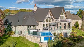 Luxury French Alpine Style Stone and Timber Frame Mansion  Aberfoyle Ontario [upl. by Eizle]