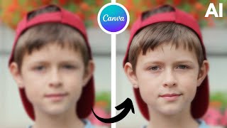 How to Improve Image Quality with AI  Sharpen Blurry Photos Using Canva AI [upl. by Ahsai579]