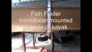 4 Kayak Transducer Mount  Lowrance Elite 4x HDI  Fish Finder Transducer mount outside of kayak [upl. by Laeno212]