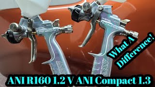 ANI R160 12 v ANI Compact 13 Mini Spray Guns For Clear Coat LVLP [upl. by Noitsuj]