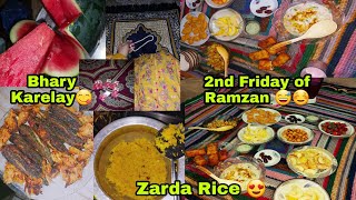 2nd Friday Of Ramzan😇  How to make bhary karely  How to make zarda rice 🍚 [upl. by Kinna]